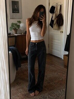Levis 501 '90s Embellished Black Denim Jeans